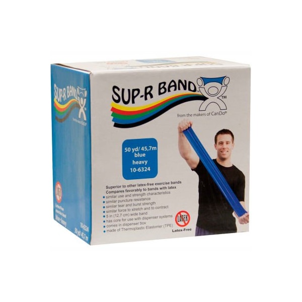 Fabrication Enterprises Sup-R Band Latex Free Exercise Band, Blue, 50 Yard Roll/Box 1616108 - main